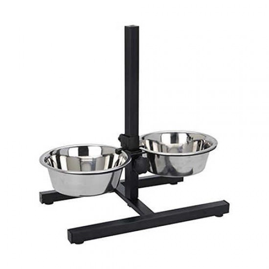 Pawise Ayarlanabilir İkili Çelik Mama Kabı