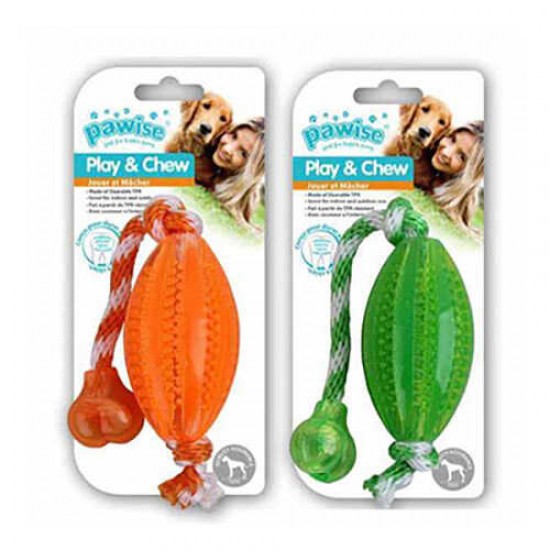 Pawise Kemirme Oyuncağı İpli Rugby Topu