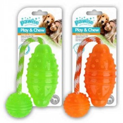 Pawise Kemirme Köpek Oyuncağı İpli Top Ve Rugby Topu