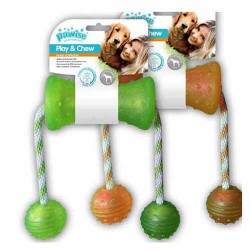 Pawise Kemirme Oyuncağı İpli Toplu Kemik Köpek Oyuncağı