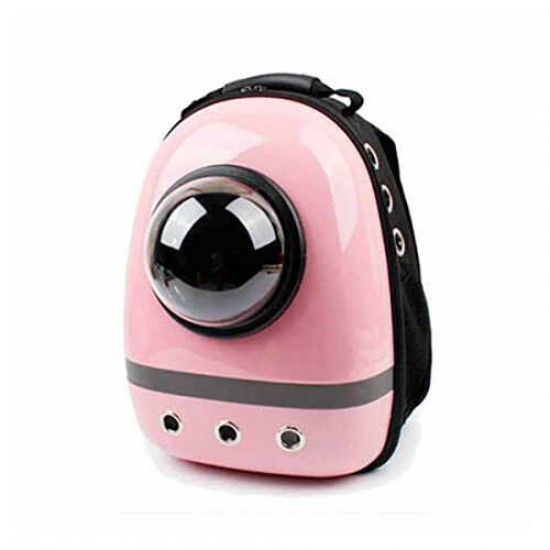 Petbag Köpek Sırt Taşıma Çantası Kamaralı Pembe
