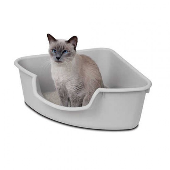 Pioneer Açık Köşe Kedi Tuvaleti Gri