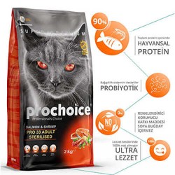 Pro Choice Pro33 Adult Cat Salmon&Karides Kısırlaştırılmış Kedi Maması