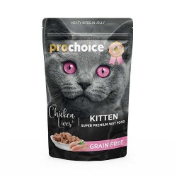 Prochoice Tahılsız Kitten Tavuk ve Ciğerli Yavru Pouch Kedi Konservesi