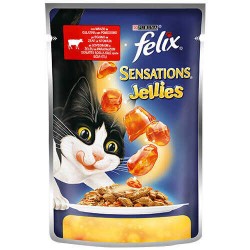 Purina Felix Sensations Sığır Etli Domatesli Yetişkin Kedi Konservesi Pouch