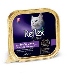 Reflex Plus Biftek Ve Av Hayvanlı Jöle İçinde Yetişkin Kedi Konservesi