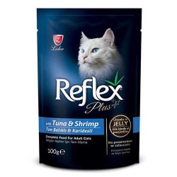Reflex Plus Tuna Ve Karidesli Pouch Jöle İçinde Et Parçacıklı Yetişkin Kedi Konservesi
