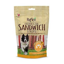 Reflex Tavuk Ve Morina Balık Sandviç Çubuk Kurutulmuş Et Köpek Ödülü