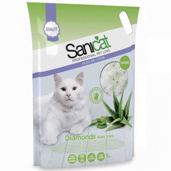 Sanicat Aloe Vera Kokulu Silica Kristal Kedi Kumu