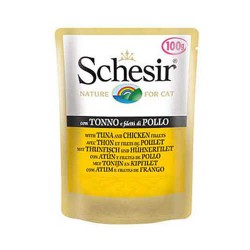 Schesir Ton Balıklı Ve Tavuklu Yetişkin Kedi Konservesi Pouch