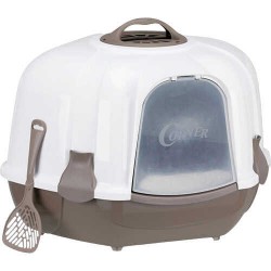 Trixie Kapalı Köşe Büyük Kedi Tuvaleti, Kum Rengi & Granit