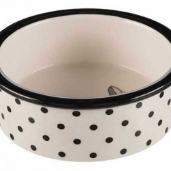 Trixie Kedi Seramik Mama Su Kabı, Beyaz/Siyah