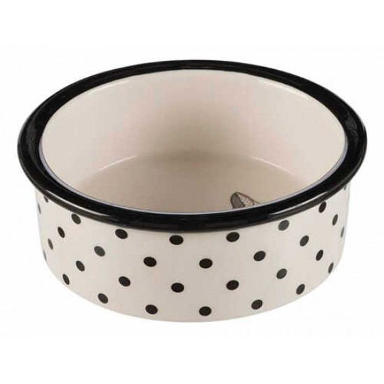 Trixie Kedi Seramik Mama Su Kabı, Beyaz/Siyah