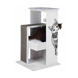 Trixie Kedi Tırmalama Oyun Evi,Beyaz/Gri