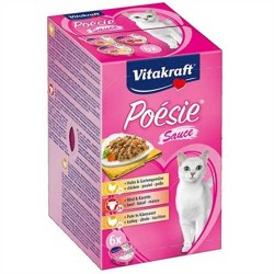 Vıtakraft Poesıe Kedi Yaş Mama 6 Lı Set Tavuk-Dana Ve Hindili Yetişkin Kedi Konservesi
