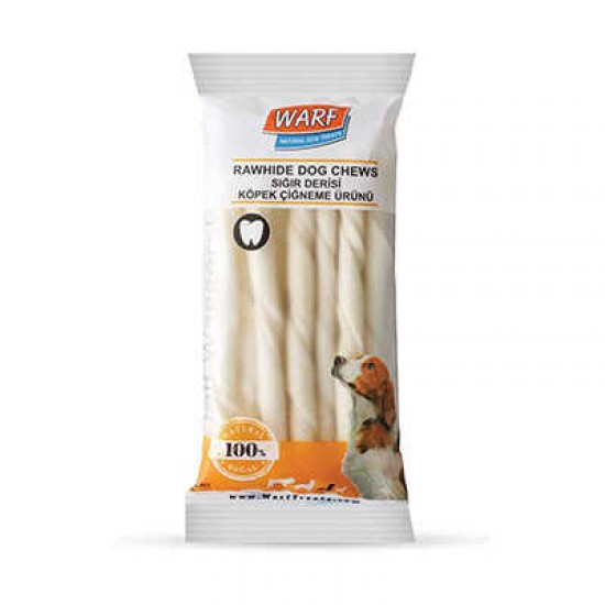 Warf Beyaz Sığır Derisi Burgu Kemik Köpek Ödülü