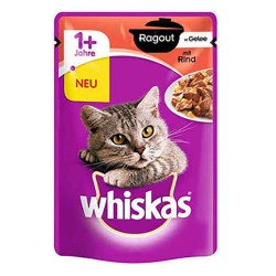 Whiskas Güveç Jöle İçinde Sığır Etli Pouch Yetişkin Kedi Konservesi