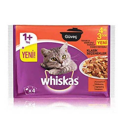 Whiskas Pouch Karışık Güveç Seçenekleri Jöleli Kedi Konservesi