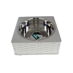 Zampa Kare Hasır Tekli Mama-Su Kabı