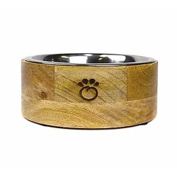 Zampa Kedi ve Köpek Mango Ahşap Kaplı Mama ve Su Kabı